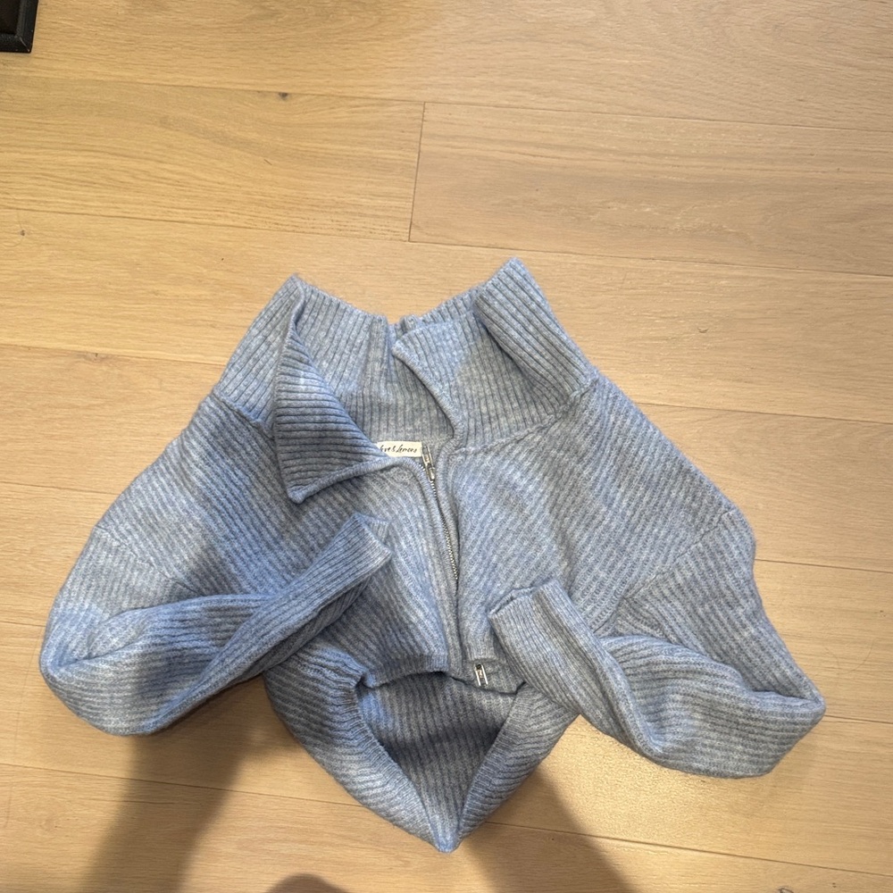 For Love And Lemons Gray Ribbed Sweater